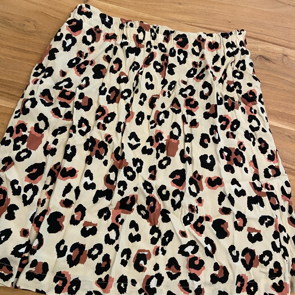 A line animal print skirt